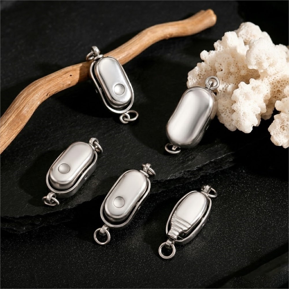 2/5 個ステンレス鋼ピーナッツ形状クラスプチェーンコネクタ - Pearl Trim Chain のレビューと価格