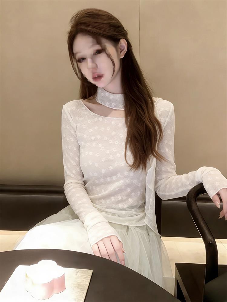 春の韓国風甘い水玉模様のレーストリムレディースブラウス花柄ア - Elastic Lace Trim のレビューと価格