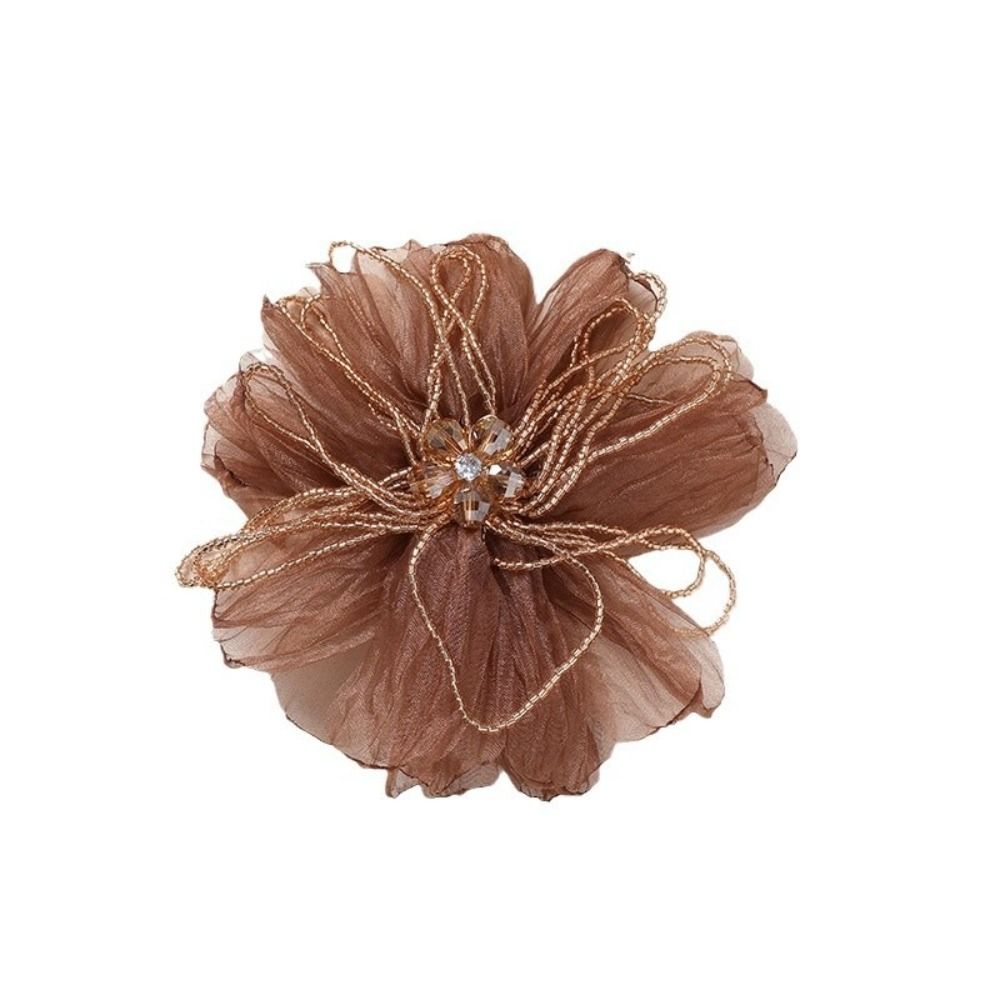オーガンザ生地の花のパッチ、ビーズの花、繊細なデザインの生地 - Crystal Mesh Fabric のレビューと価格