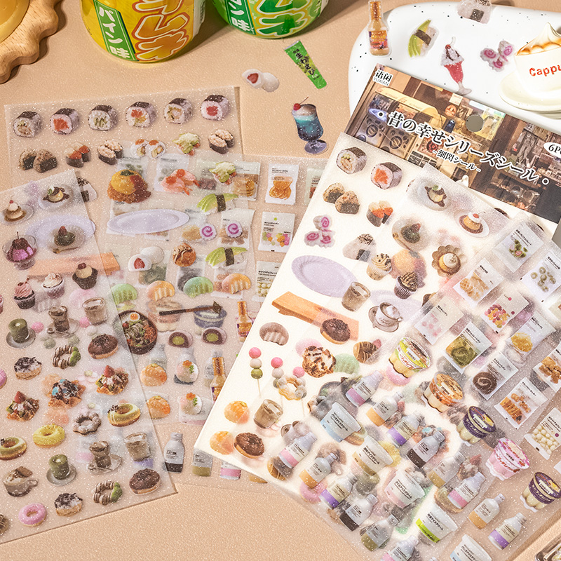 6 枚かわいいケーキスナックテーマステッカー創造性粘着 DI - Embellishments For Scrapbooking のレビューと価格