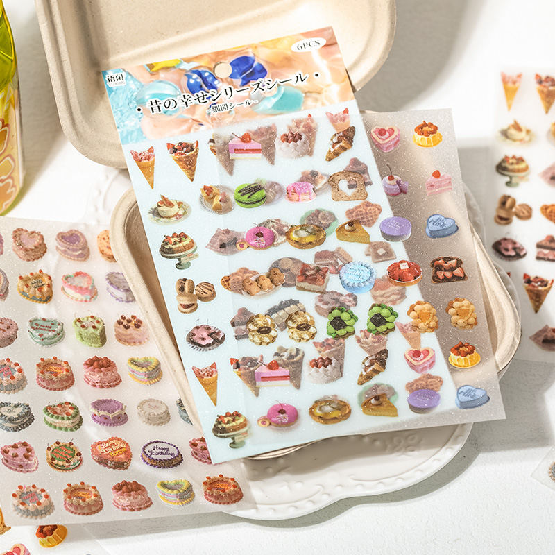 6 枚かわいいケーキスナックテーマステッカー創造性粘着 DI - Embellishments For Scrapbooking のレビューと価格